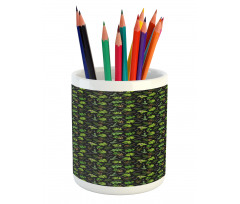 Graphical Plants Calligraphy Pencil Pen Holder