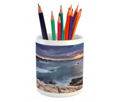 Overcast Pacific Coast Bay Pencil Pen Holder