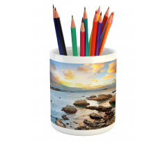 Ocean Coast at Sunrise View Pencil Pen Holder