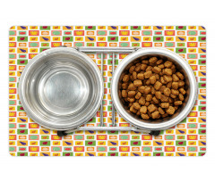 Foods in Vivid Squares Pet Mat