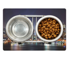 Manhattan Skyline at Night Pet Mat