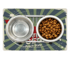 Grunge Wording Peach State Pet Mat