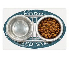 Map of Georgia Round Emblem Pet Mat