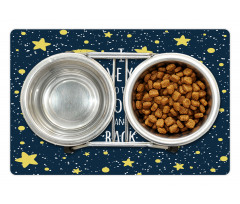 Romantic Typography Moon Star Pet Mat