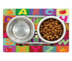 ABC and Fruits Squares Pet Mat