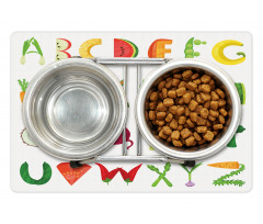 Vegetable Fruit Letters Pet Mat