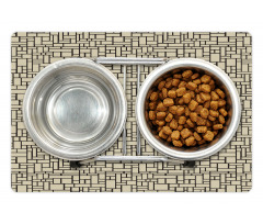 Geometric Round Rectangles Pet Mat