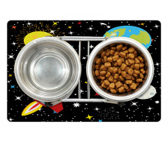 Stars Earth Moon Rocket Pet Mat