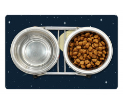 Flying Rocket and Moon Pet Mat