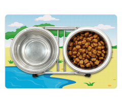 Cartoon Style Little Pond Pet Mat