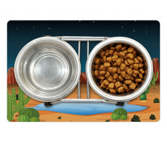 Cactus Plants Starry Sky View Pet Mat