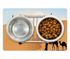 Camels and Man Silhouette Art Pet Mat