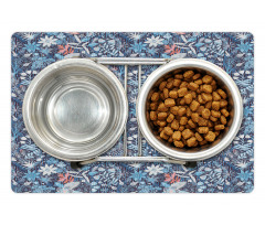 Oriental Petals on Stripes Pet Mat