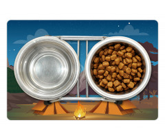 Camping in Woods at Night Pet Mat