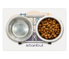 Floral Istanbul Landmarks Pet Mat