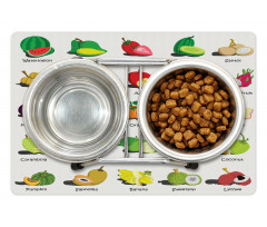 Calligraphic Food Items Pet Mat