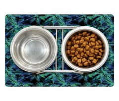 Leaves Dark Background Pet Mat