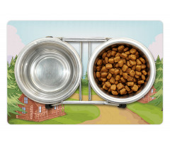 Country Village Cartoon Pet Mat