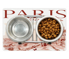 Vintage Watercolor Paris Pet Mat