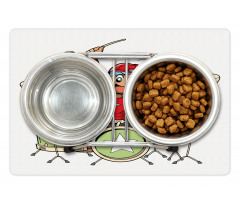 Cartoon Style Boy Drummer Pet Mat