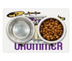 Drummer Wording Graphic Image Pet Mat