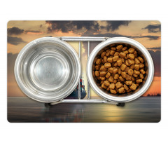 Cargo Ship at Sunset Photo Pet Mat