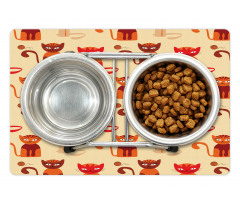 Cats in Paprika Orange Tone Pet Mat