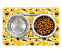 Fall Season Oak Leaf Acorns Pet Mat