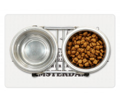 Netherlands City Skyline Pet Mat