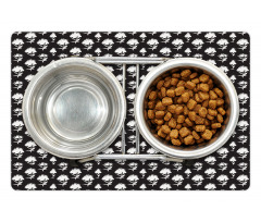 Monotone Peony Shapes Pet Mat