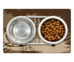 Grunge Style Cup and Beans Pet Mat