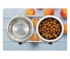 Apricots on Blue Wooden Table Pet Mat