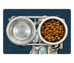 Romantic Couple in Space Pet Mat