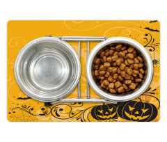 Pumpkins Bats Halloween Pet Mat