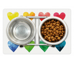 Rainbow Colors Hearts Pet Mat