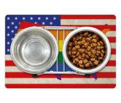 USA Flag Gay Rights Pet Mat
