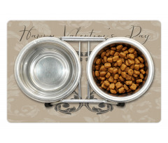 Valentine's Day Taupe Pet Mat