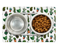 Spiked Cacti Pots Art Pet Mat