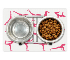 Pink Silhouettes Flexing Pet Mat