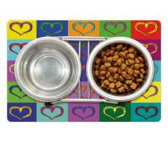 Vivid Heart Colorful Square Pet Mat