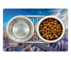 Panoramic Dubai Traffic Pet Mat