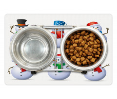 Snowmen with Hats Pet Mat