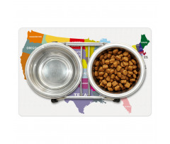 USA Map Colorful States Pet Mat