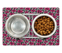 Pink Hibiscus Modern Leaf Pet Mat