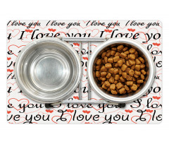 Calligraphy Hearts Pet Mat