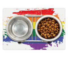 LGBT Flag Line Pet Mat