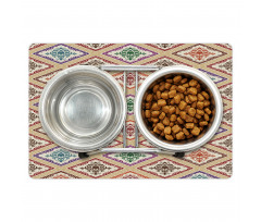 Motif in Vivid Rhombuses Pet Mat