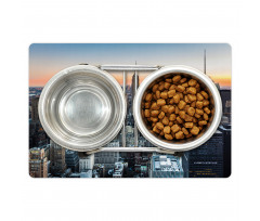 NYC Manhattan Skyline Dusk Pet Mat