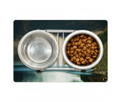 Foggy Mountain Reflection View Pet Mat