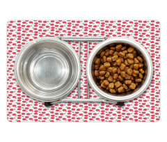 Simplistic Red Berry Pattern Pet Mat